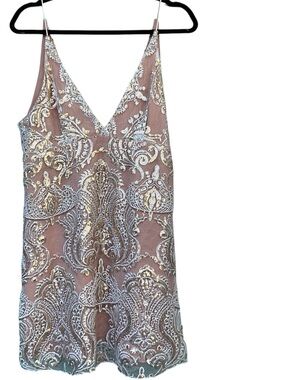 Free People Gold Sequin Mini Slip Dress